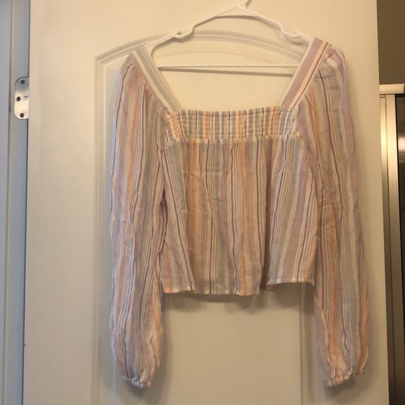 SQUARE NECK MULTI STRIPE TOP - Picture 3 of 4